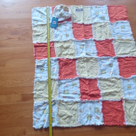 Handmade Reversible Quilted Rag Patchwork Blanket Bedding Play Mat Duck Pattern - Picture 5 of 11
